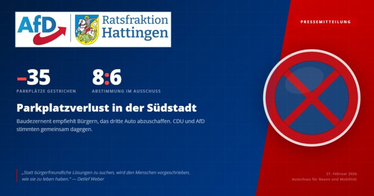 Parkplatzverlust in der Südstadt
